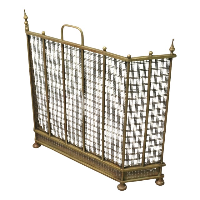 Antique Brass Fire Guard Screen, 1880 For Sale