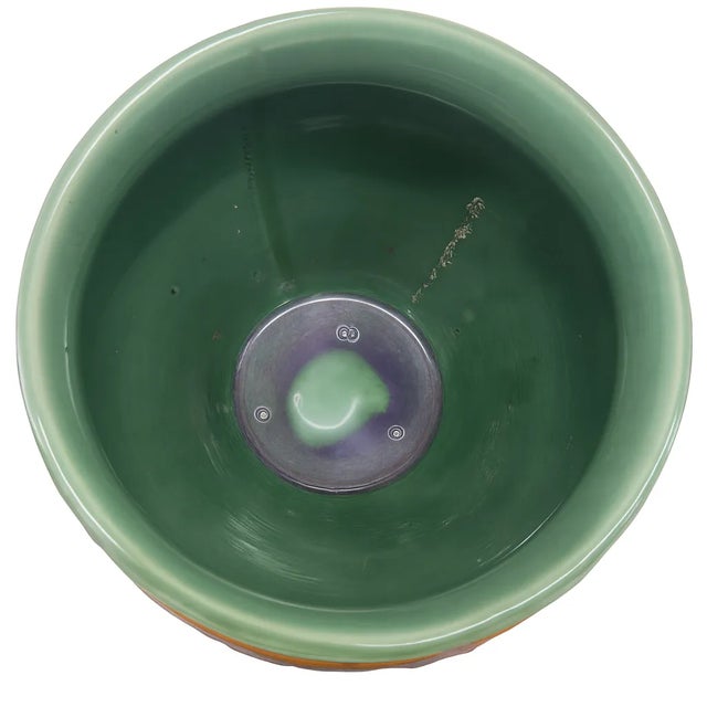 Antique Weller Pottery Jardinière & Pedestal — Art Nouveau Drip Glaze c.1905 For Sale - Image 9 of 12