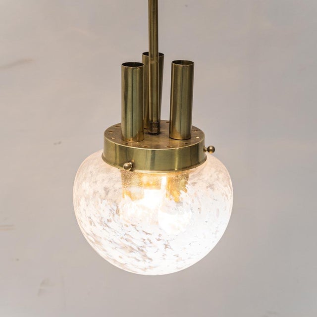 1960s Brass and Glass Pendant Lamp, 1960s For Sale - Image 5 of 10