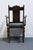Wood Vintage Antique Solid Oak Rustic Gothic Jacobean Tudor Style Dining Arm Chair For Sale - Image 7 of 11