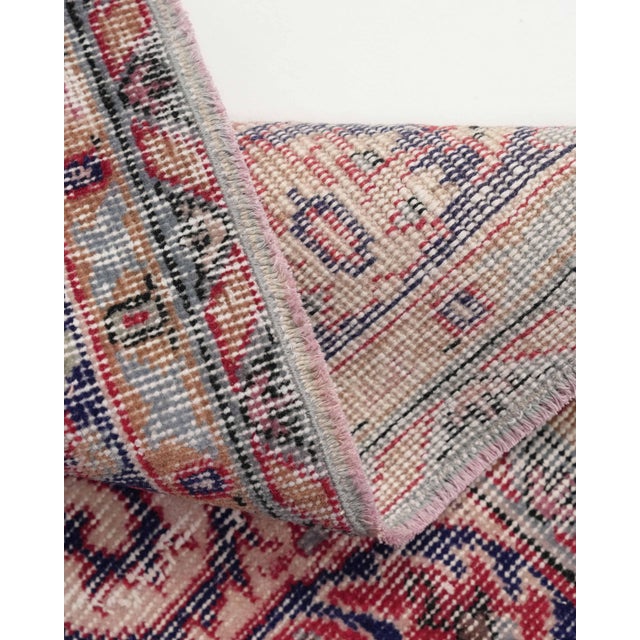 1970s Vintage Turkish Oushak Handmade Wool Cotton Red Area Rug For Sale - Image 10 of 11
