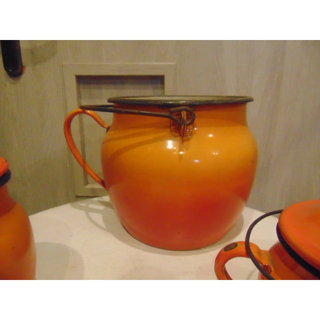 Art Deco Enameled Pots, Set of 3 For Sale - Image 4 of 8