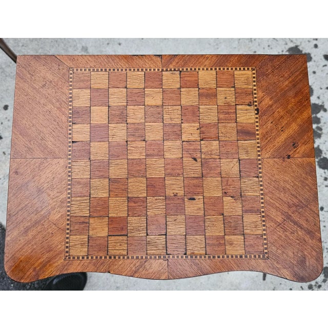 Wood Antique Early 19th Century Louis XVI French Marquetry Ladies Game, Desk, Dressing Table For Sale - Image 7 of 12