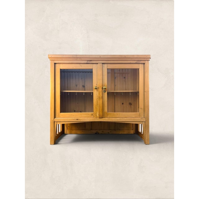 Late 19th Century Antique English Pine Glazed Hanging Kitchen Cupboard/Pie Safe With Cup Hooks, Circa 1890 For Sale - Image 5 of 6