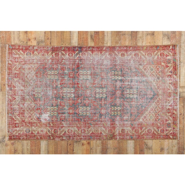 Navy Blue Antique Persian Malayer Gallery Rug - 05'01 X 09'02 For Sale - Image 8 of 9