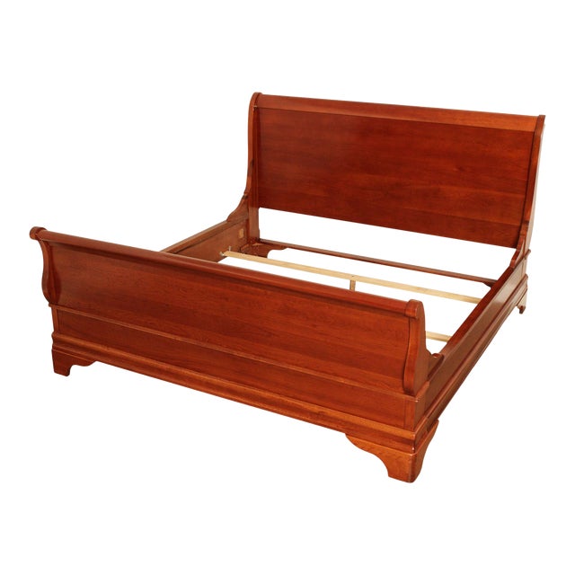 Early 21st Century Traditional Cherry King Size Sleigh Bed Chairish