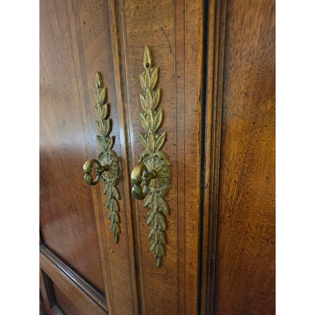 Brown Late 20th Century Henredon Neoclassical Walnut Gentleman's Chest Armoire For Sale - Image 8 of 17