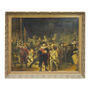 "The Night Watch" by Rembrandt – Print of Original Oil Painting on Canvas – 39.5" X 33"