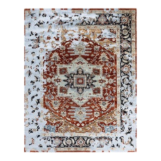 Ikat, One-of-a-Kind Hand-Knotted Area Rug - Red, 8' 0" x 10' 4" For Sale