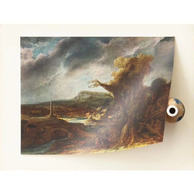 1950s 1956 After Rembrandt "Landscape With an Obelisk", Full Color Print For Sale - Image 5 of 7