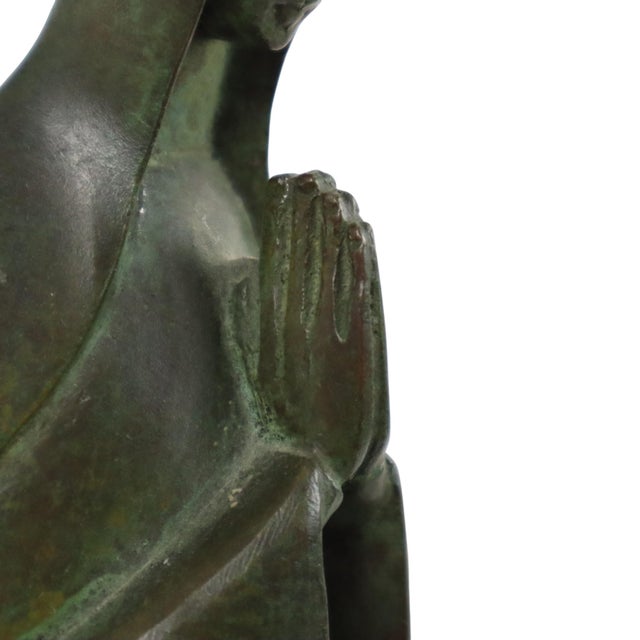 Art Deco Statue of the Virgin Mary in Bronze by Jac Van Vlijmen, 1920s For Sale - Image 6 of 18