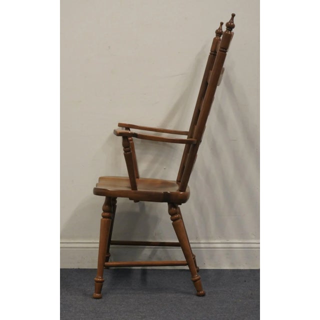 Wood Tell City Solid Hard Rock Maple Colonial Early American Ladderback Dining Arm Chair 8037 - #48 Andover Finish For Sale - Image 7 of 10