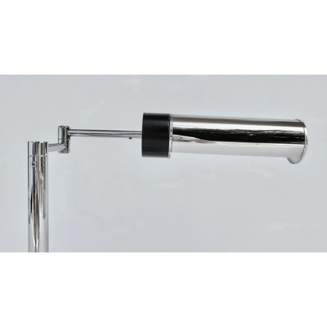 C.1940 - C.1949 "Rare" Walter Von Nessen (Design) for Nessen Lighting Co. Polished Chrome & Black Enamel Swing Arm Task/Desk Lamp For Sale In West Palm - Image 6 of 12