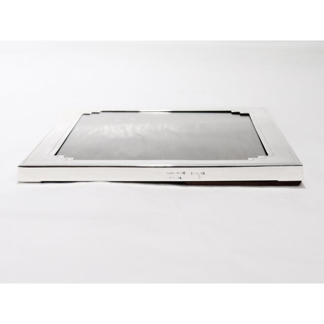 Vintage Cartier Engraved Sterling Silver Art Deco Style Picture or Photo Frame For Sale - Image 9 of 18