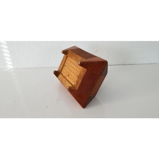 Postmodern Geometric Art Decorative Wood Box For Sale - Image 9 of 10