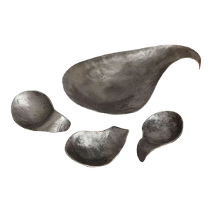2016 Contemporary Abstract, Gray, Iron Sculpture Bowls by Freddy Borges - Set of 4