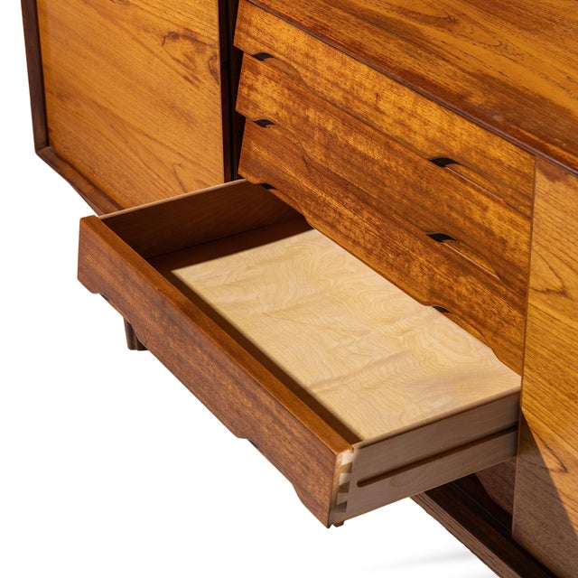 Henry Rosengren Hansen for Dyrlund Mid Century Danish Teak Credenza For Sale In Chicago - Image 6 of 8