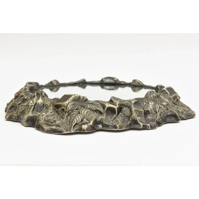 Brutalist Vintage Resin Composition Mirrored Tray Brutalist Style For Sale - Image 3 of 11