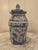Lovely hexagonal vase/ginger jar with hand painted abstract like scenes on each of the six sides. Perfect vintage addition...