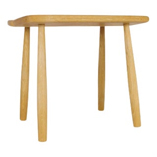 Mid-Century Swedish Sculptural Stool in Solid Oak by Carl Gustaf Boulogner, 1950s For Sale