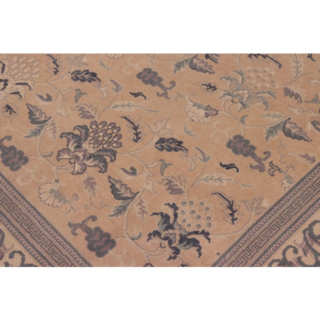 Shabby Chic Tan/Beige Wool Rug - 8'3'' X 9'11'' For Sale - Image 4 of 10