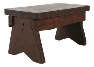 Rustic Wooden Stool, Belgium 1880s
