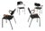 Vintage Leather and Metal Chairs with Wooden Inserts, 1950s, Set of 4 For Sale