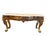 French Mid 20th Century Louis XV/Baroque Style Low Ornate Carved Gold Console Table With Marble Top For Sale - Image 3 of 11
