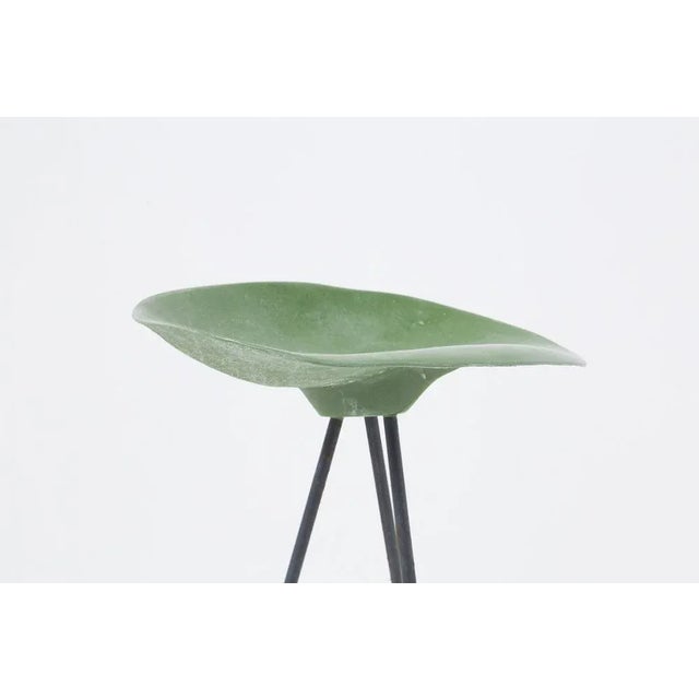1950s Green Stool in French Resin by Jean Raymond Picard, 1955 For Sale - Image 5 of 7