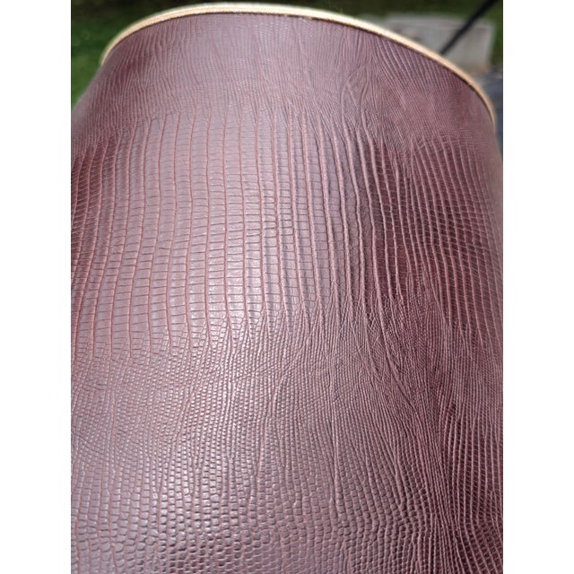 Vintage Crocodile Skin Burgundy and Gold Stiffel Lamp Shade For Sale - Image 13 of 14
