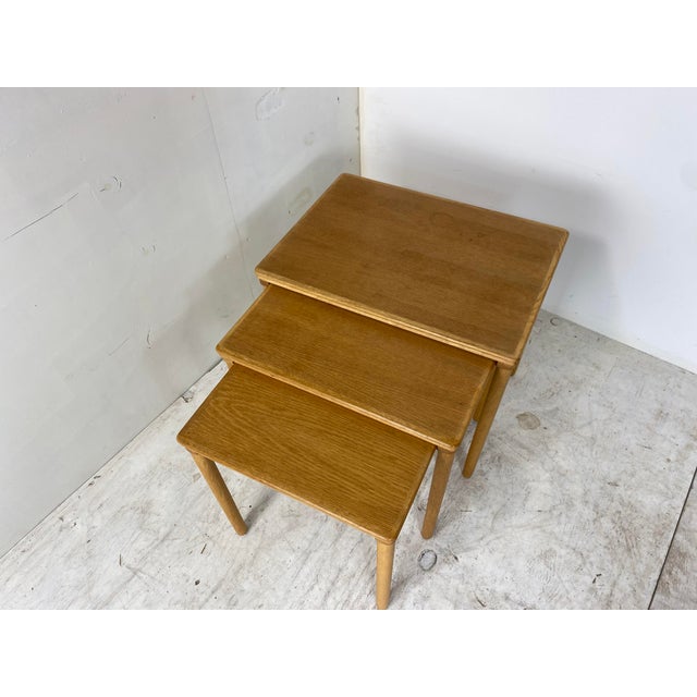 Danish Set Off Nesting Tables by E. W. Bach, 1960s, Set of 3 For Sale - Image 3 of 12
