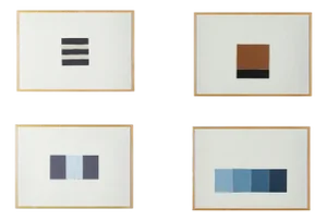 Rolf Hans, 1975, 4 Gouaches on Laid Paper, Color Field, Hardedge, Set of 4