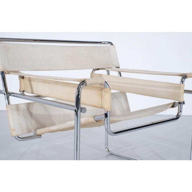 Beige B3 Wassily Armchair in Fabric by Marcel Breuer for Gavina, 1970s For Sale - Image 8 of 14