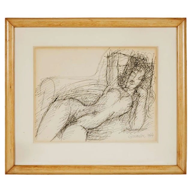 Nu Alangui Drawing by Marcel Gromaire, 1944 For Sale