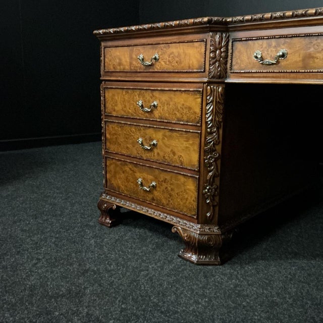 2000 - 2009 Burr Walnut Partners Desk, 2000s For Sale - Image 5 of 10