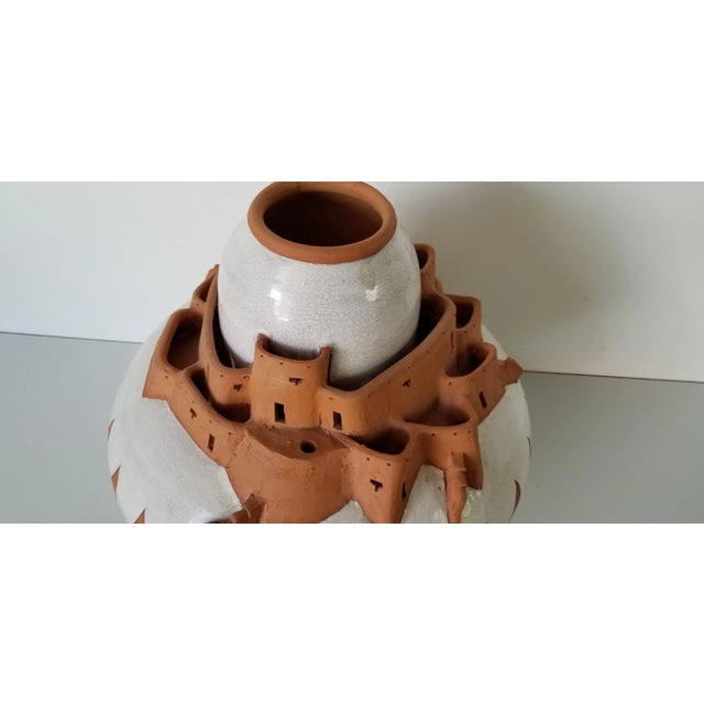 1980s Ezzell Sculptural " Pueblo" Southwestern Native American Pottery Vase For Sale - Image 4 of 11