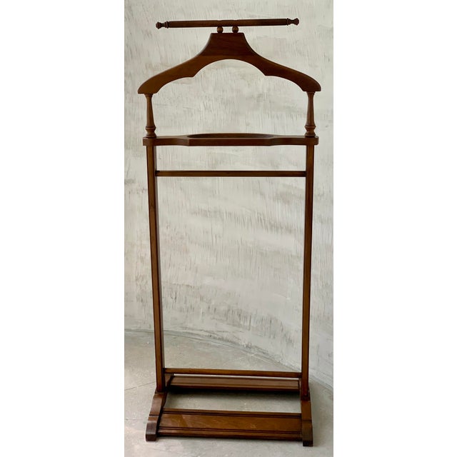 Mid-Century Modern 1960’s Vintage Mid-Century Modern Men’s Bedroom Wood Suit Valet For Sale - Image 3 of 12