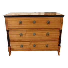 Biedermeier Cherrywood Chest of Drawers with Columns, 1840s For Sale