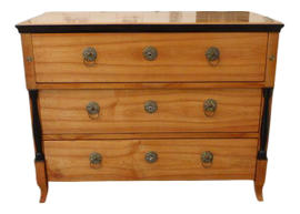 Biedermeier Cherrywood Chest of Drawers with Columns, 1840s