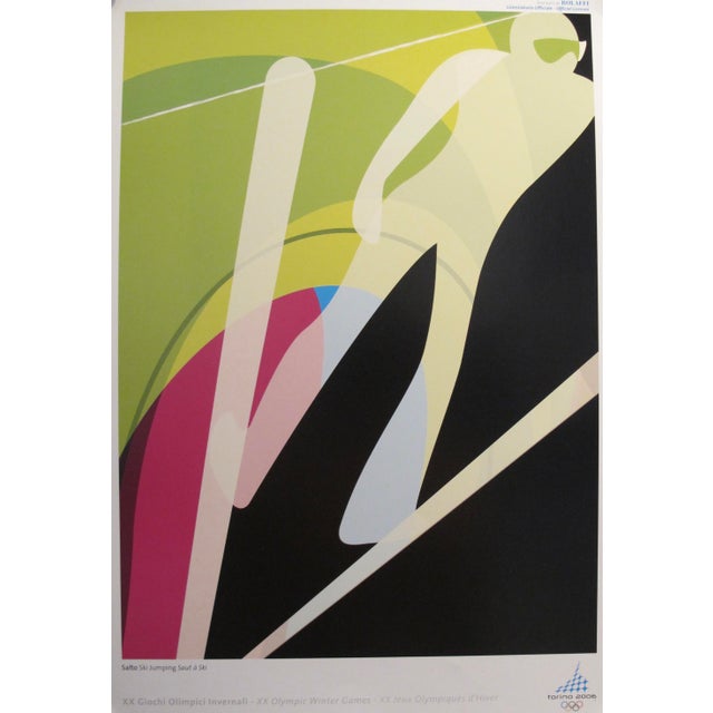 Contemporary 2006 Original Vintage Torino Winter Olympics Poster, Ski Jumping For Sale - Image 3 of 4