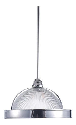 Pasargad Home Natalie Rounded Glass & Polished Chrome Pendant