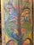 Vintage Hand-Painted Tree of Life Wood Wall Panel With Carved Peacock & Lotus Art 84x36 For Sale In Orlando - Image 6 of 7