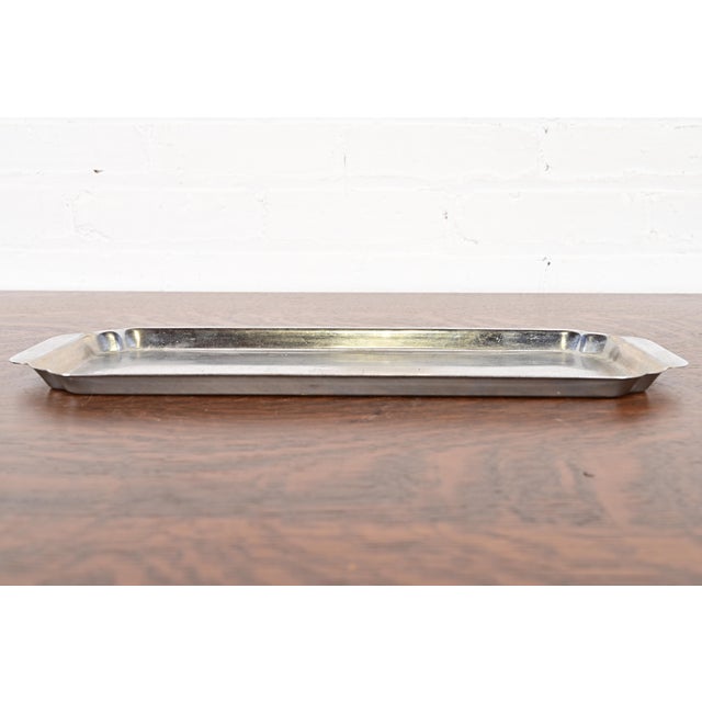 Chase Brass and Copper Company Chase Antique Art Deco Chrome-Plated Serving Tray, Circa 1930s For Sale - Image 4 of 11
