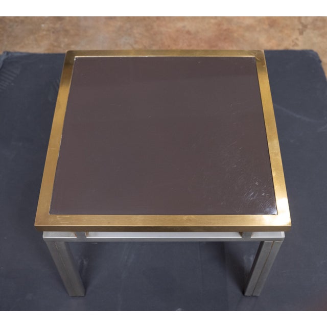 Chrome French Side Tables of Chrome and Brass by Maison Jansen (Two Available) For Sale - Image 8 of 11