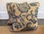 Plush pair of English-style Jacobean floral pillow pair in blue and tan. With a coordinating rope trim and soft down-...