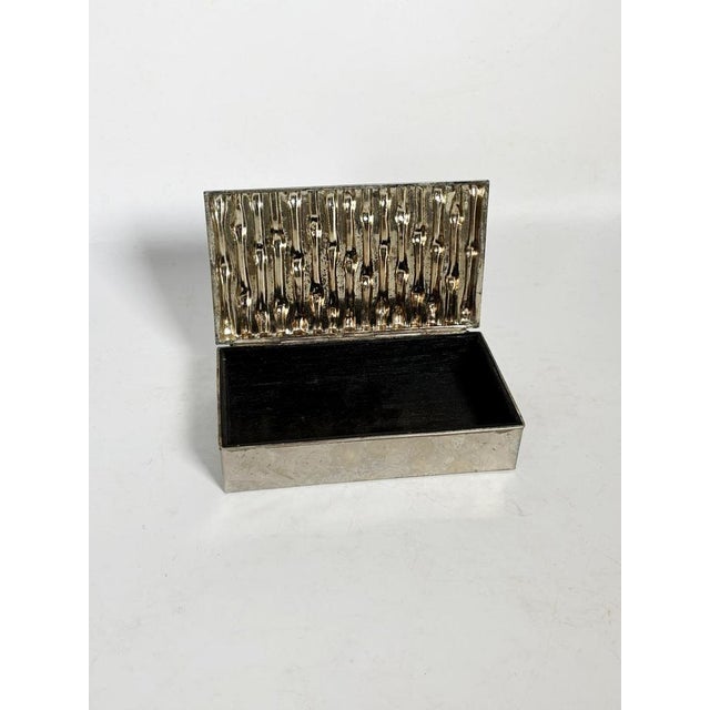 1970s Metal Box with Bamboo Motif in the style of Maria Pergay, France, 1970 For Sale - Image 5 of 10