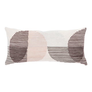 Nikki Chu by Jaipur Living Salamanca Pink/ Ivory Geometric Poly Throw Pillow For Sale