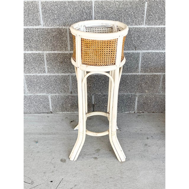 Vintage Cane and Bamboo Plant Stand Chairish