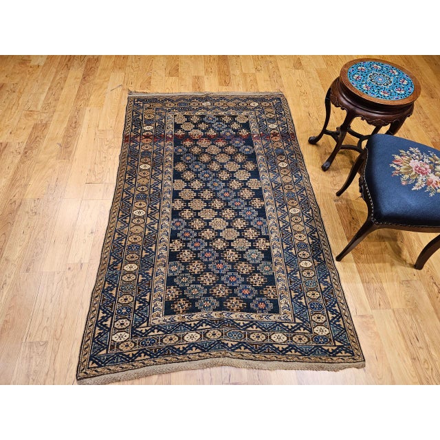 Antique Caucasian Shirvan Rug, Handwoven Wool, Geometric Pattern, 1800s, 4' x 7' For Sale - Image 4 of 17