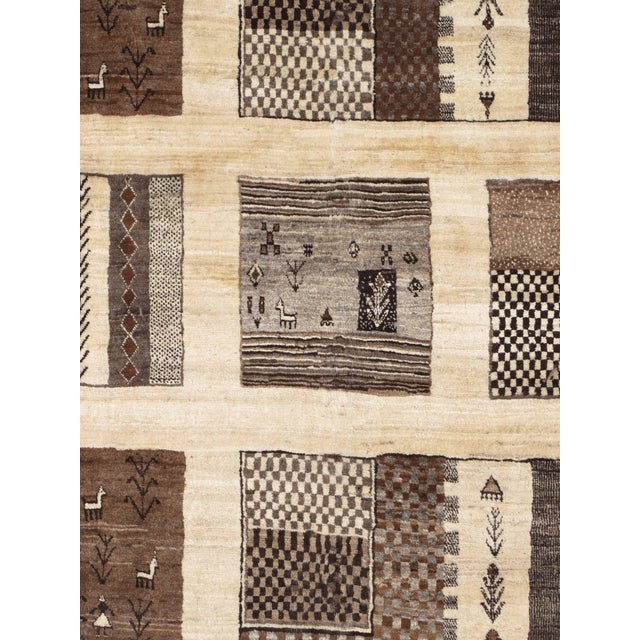 Vintage Hand-Knotted Persian Gabbeh Rug 8'2" X 11'1" For Sale - Image 4 of 5